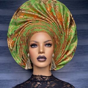 Green & Royal Gold Gele