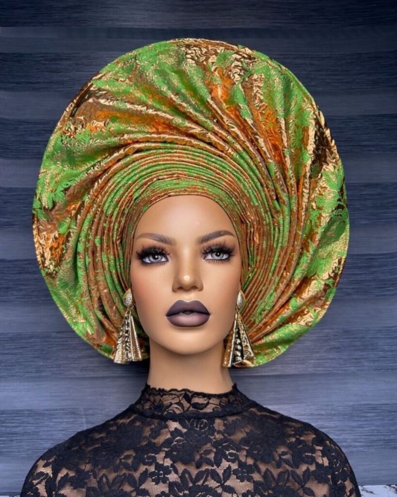 Green & Royal Gold Gele